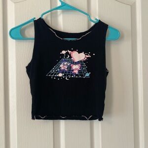 Cute character crop top tank top